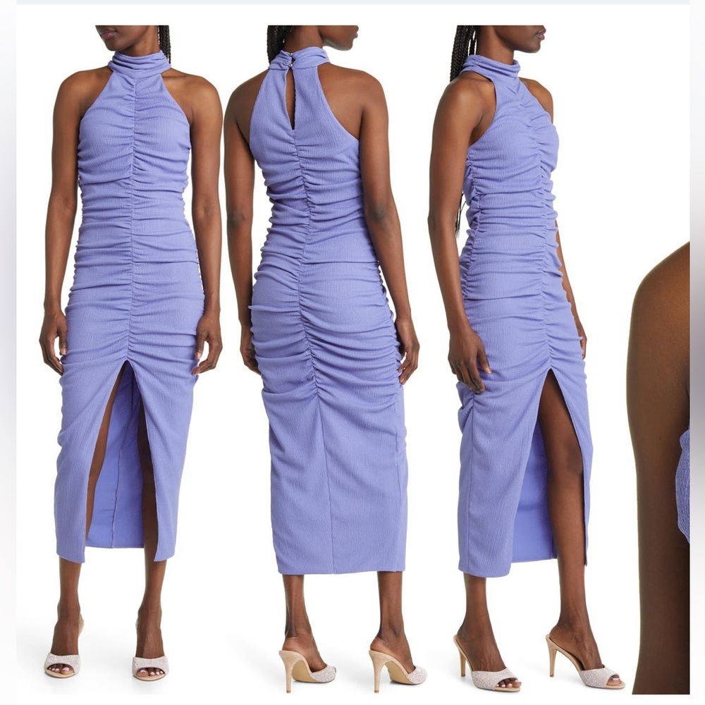 SAYLOR Nels Ruched Sleeveless Midi Dress - XS 💜